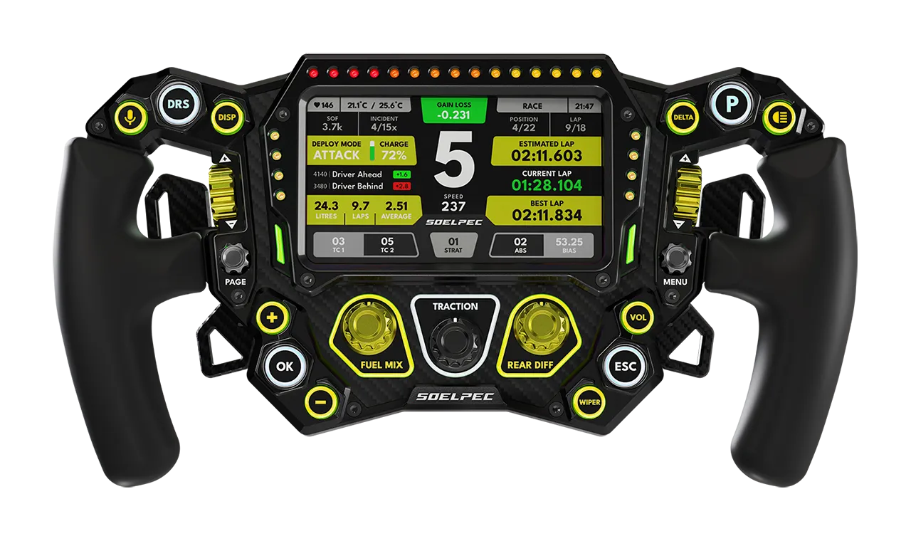 SOELPEC Spectra XR Lenkrad 302 mm mit 5 Zoll Touchdisplay