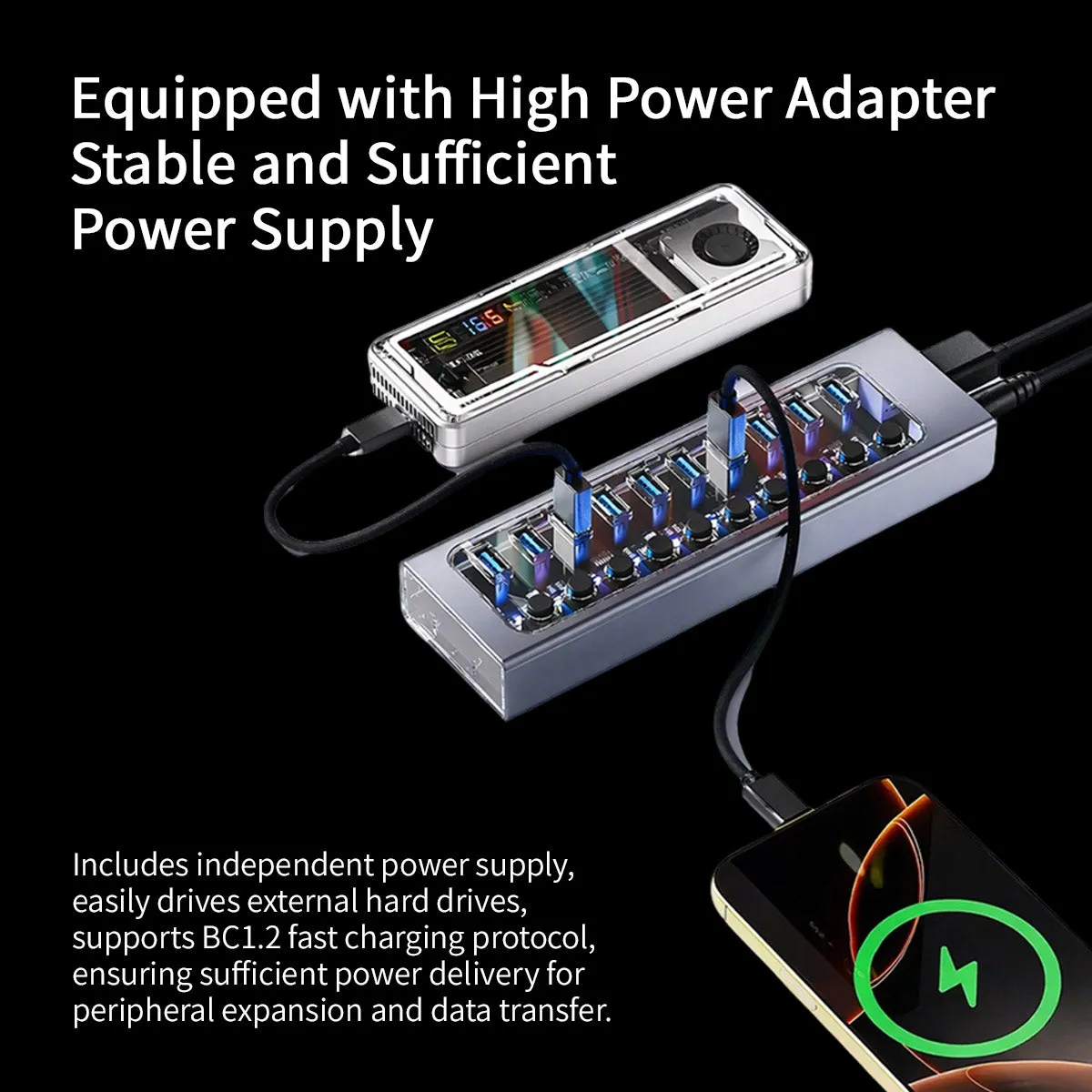 Rowsfire USB-Hub 13-Port USB 3.0 mit Netzteil