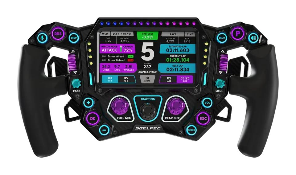 SOELPEC Spectra XR Lenkrad 302 mm mit 5 Zoll Touchdisplay
