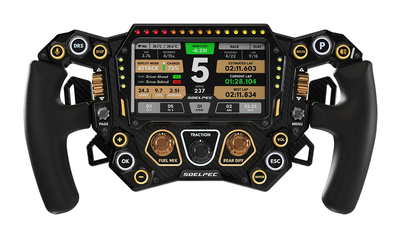SOELPEC Spectra XR Lenkrad 302 mm mit 5 Zoll Touchdisplay